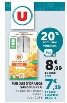 Pur Jus d'Orange Sans Pulpe U