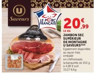Jambon Sec Supérieur de Montagne U Saveurs
