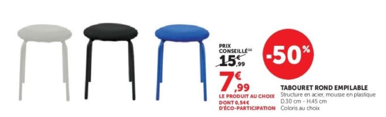 TABOURET ROND EMPIILABLE