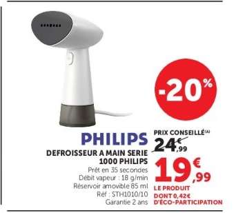 PHILIPS DEFROISSEUR A MAIN SERIE 1000 PHILIPS