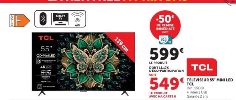 TÉLÉVISEUR 55'' MINI LED TCL