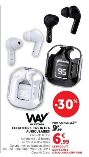 ECOUTEURS TWS INTRA AURICULAIRES
