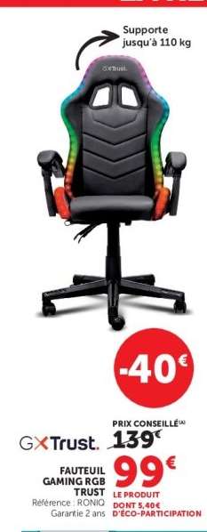 FAUTEUIL GAMING RGB TRUST