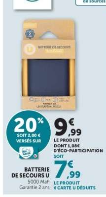 BATTERIE DE SECOURS U