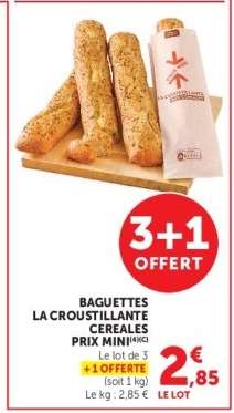Baguettes La Croustillante Céréales Prix Mini