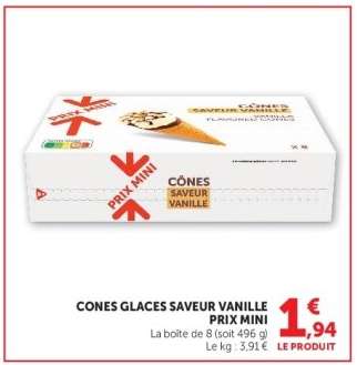 CONES GLACES SAVEUR VANILLE