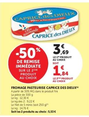 Fromage Pasteurisé Caprice des Dieux
