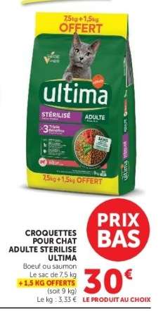 Croquettes Pour Chat Adulte Stérilisé Ultima