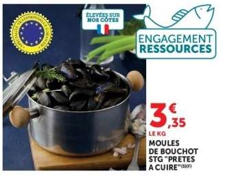 Moules de Bouchot STG "Prêtes à Cuire"