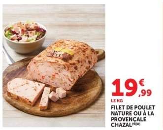 FILET DE POULET NATURE OU À LA PROVENÇALE CHAZAL