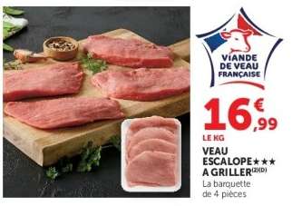 Veau : escalope*** à griller
