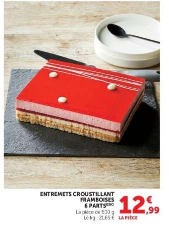 ENTREMETS CROUSTILLANT FRAMBOISES