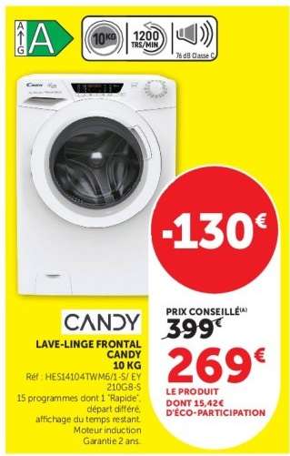 Lave-linge Frontal Candy 10 KG