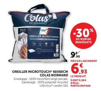 OREILLER MICROTOUCH 60X60CM COLAS NORMAND