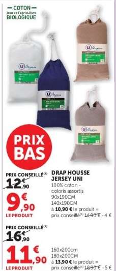 Drap Housse Jersey Uni 90x190CM