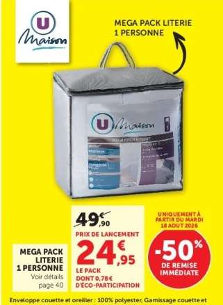 MEGA PACK LITERIE 1 PERSONNE
