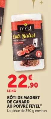 Rôti de magret de canard au poivre Feyel