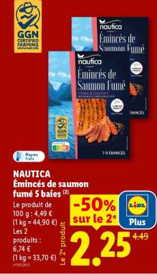 NAUTICA Émincés de saumon fumé 5 baies