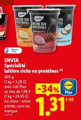 ENVIA Spécialité laitière riche en protéines