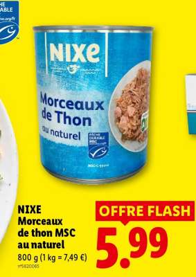 NIXE Morceaux de thon MSC au naturel