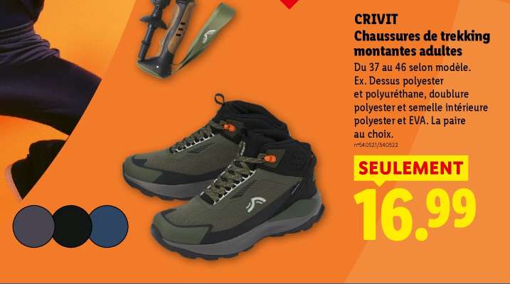 CRIVIT Chaussures de trekking montantes adultes