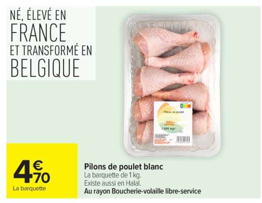 Pilons de poulet blanc