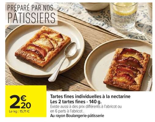 Tartes fines individuelles à la nectarine