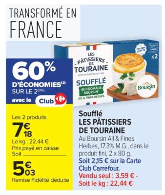 Soufflé LES PÂTISSIERS DE TOURAINE