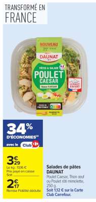 Salades de pâtes DAUNAT