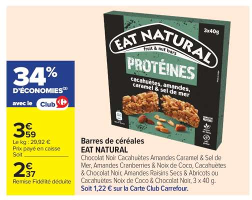 Barres de céréales EAT NATURAL