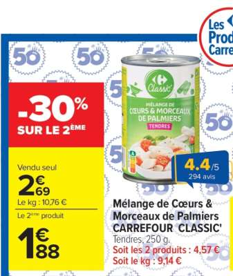 Mélange de Cœurs & Morceaux de Palmiers CARREFOUR CLASSIC'