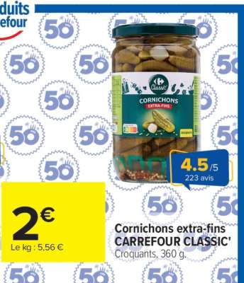 Cornichons Extra-Fins Carrefour Classic