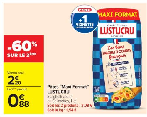 Pâtes "Maxi Format" LUSTUCRU
