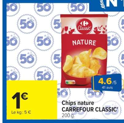 Chips nature CARREFOUR CLASSIC