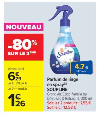 Parfum de linge en spray SOUPLINE