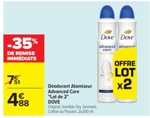 Déodorant Atomiseur Advanced Care "Lot de 2"