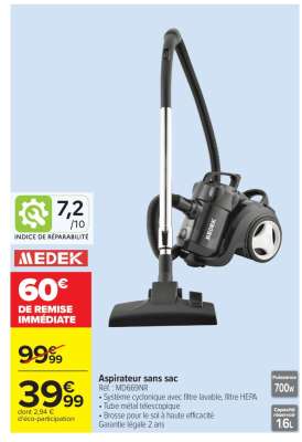 Aspirateur sans sac