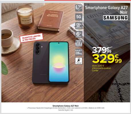 Smartphone Galaxy A27 Noir
