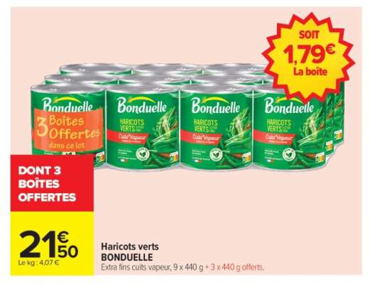 HARICOTS VERTS BONDUELLE