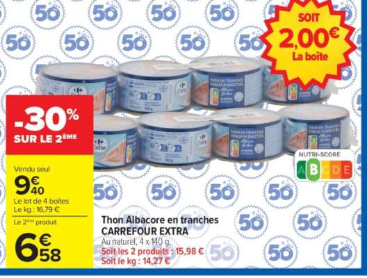 Thon Albacore en tranches CARREFOUR EXTRA