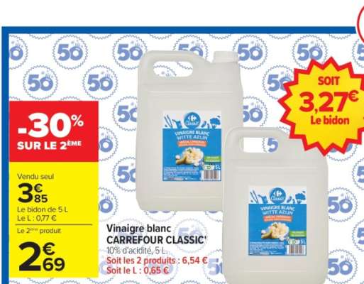 Vinaigre blanc CARREFOUR CLASSIC'