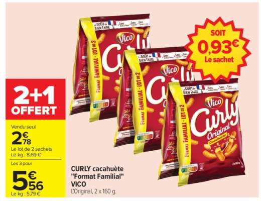 CURLY cacahuète "Format Familial" VICO