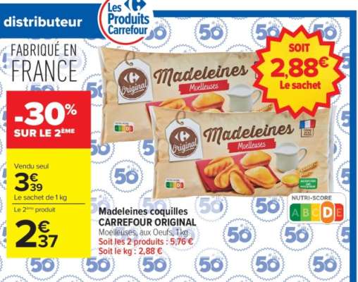 Madeleines coquilles CARREFOUR ORIGINAL