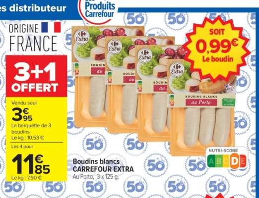 Boudins blancs CARREFOUR EXTRA