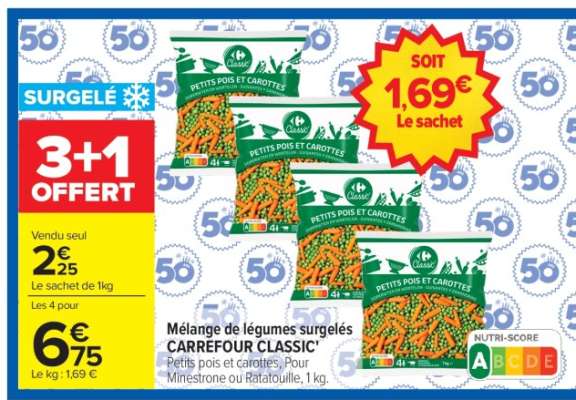 Mélange de légumes surgelés 'CARREFOUR CLASSIC'