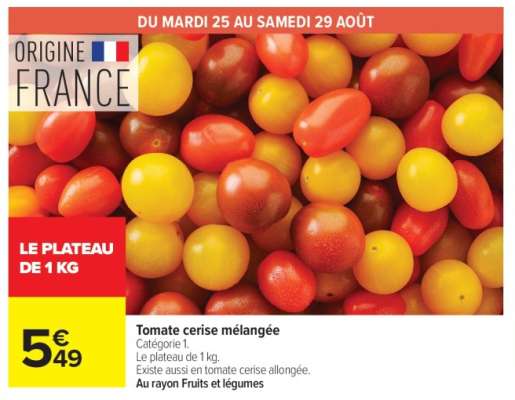 Tomate cerise mélangée