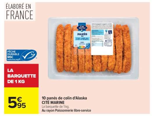 10 panés de colin d'Alaska CITE MARINE