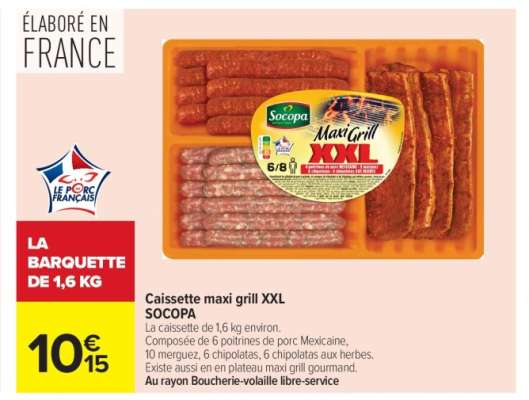 Caissette maxi grill XXL SOCOPA