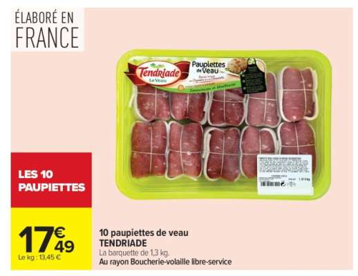 10 paupiettes de veau
