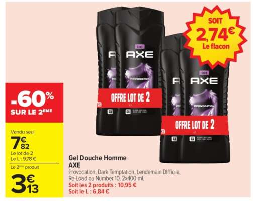 GEL DOUCHE HOMME "AXE"